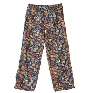 Disney Parks Men's All Over‎ Print Pajama Lounge Pants Blue Drawstring Size L
